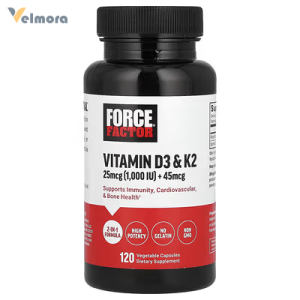 Force Factor Vitamin D3 &amp; K2 Vegetable Capsules