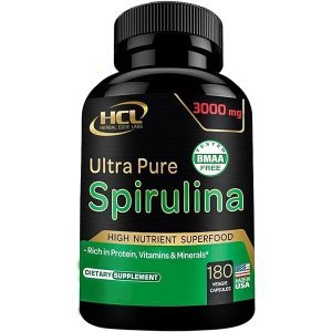 HCL Organic Spirulina Powder Capsules 3000mg
