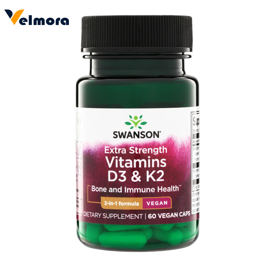 Swanson Vitamins D3 & K2 - 5,000 IU & 100 mcg Capsules