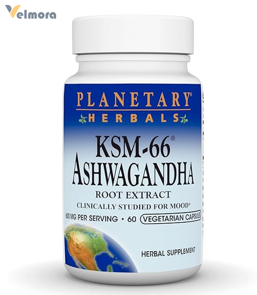 Planetary Herbals KSM-66 Ashwagandha Root Extract - 600 mg Capsules