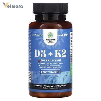 Nature's Craft D3 + K2 Cherry Chewable Tablets