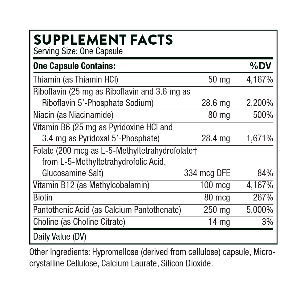THORNE - Stress B-Complex, Vitamins B2, B6, thumbnail 2