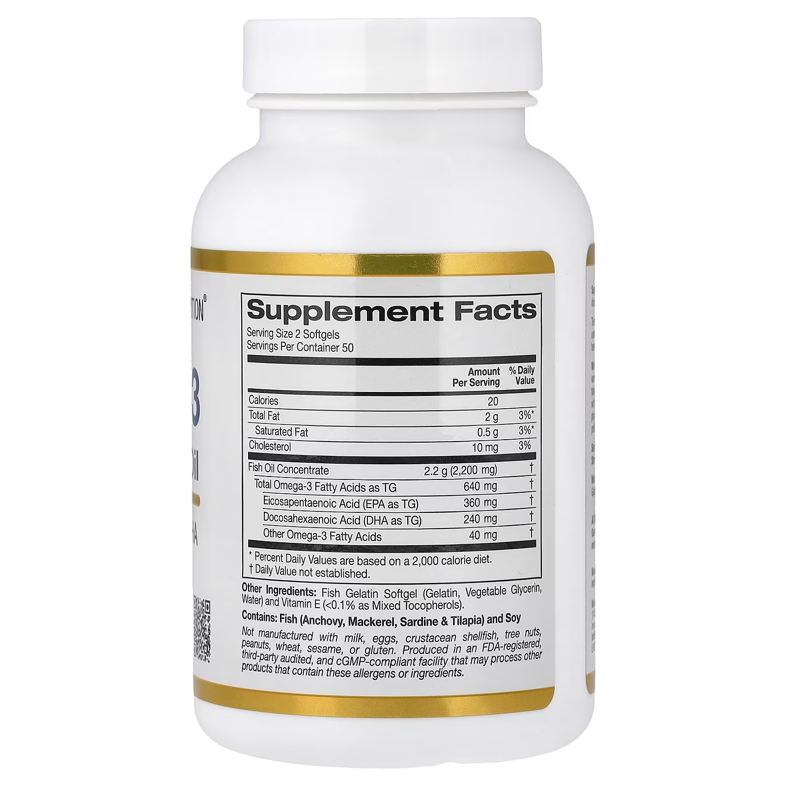 California Gold Nutrition, Omega-3 Premium Fish Oil, Softgels thumbnail 2