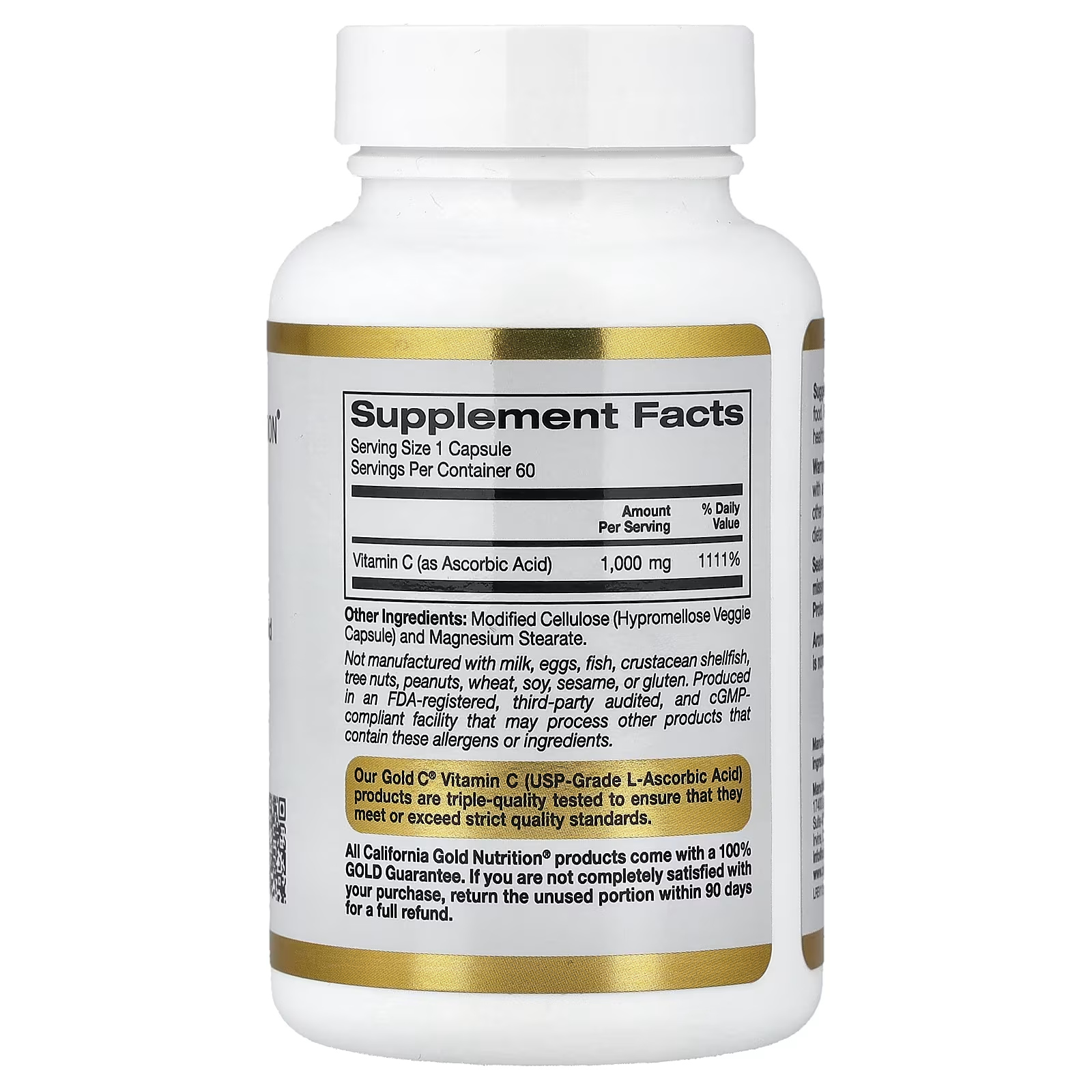 California Gold Nutrition, Gold C®, USP Grade Vitamin C, 1,000 mg, Capsules thumbnail 2