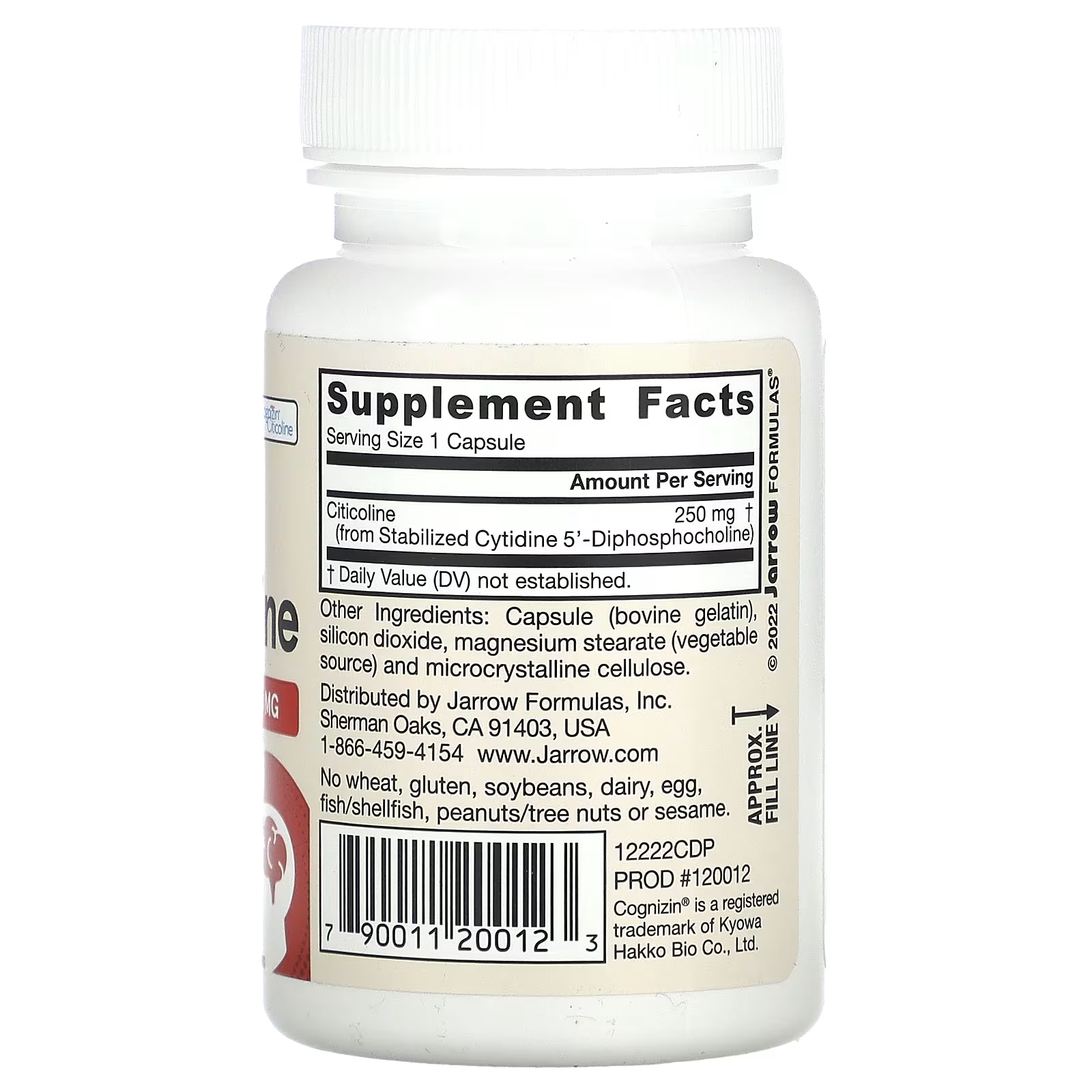 Jarrow Formulas, Citicoline, CDP Choline 250 mg  Capsules thumbnail 2