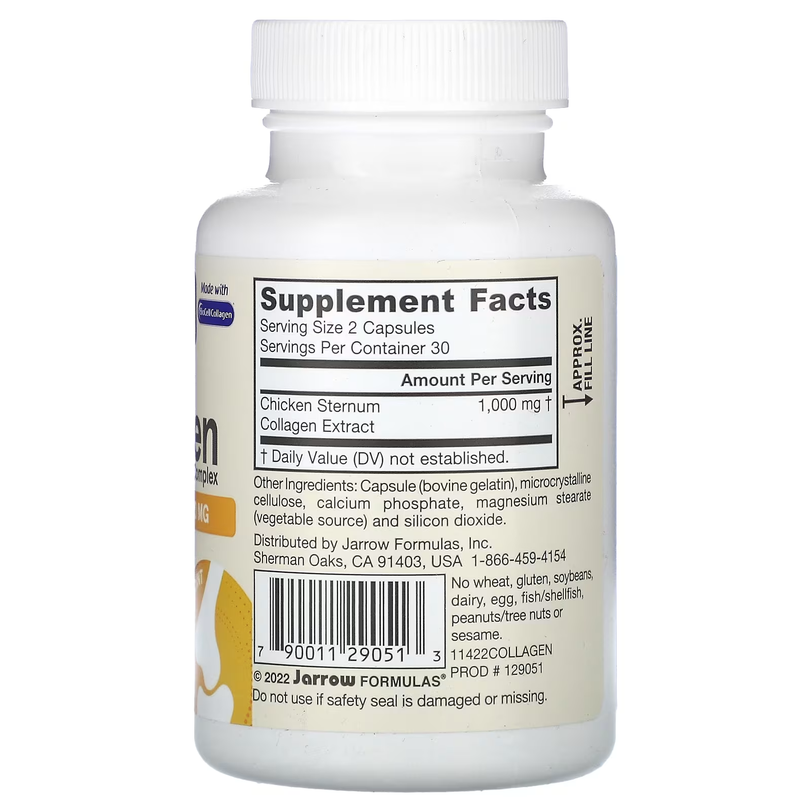 Jarrow Formulas Type II Collagen Complex 500mg 60 Capsules thumbnail 2