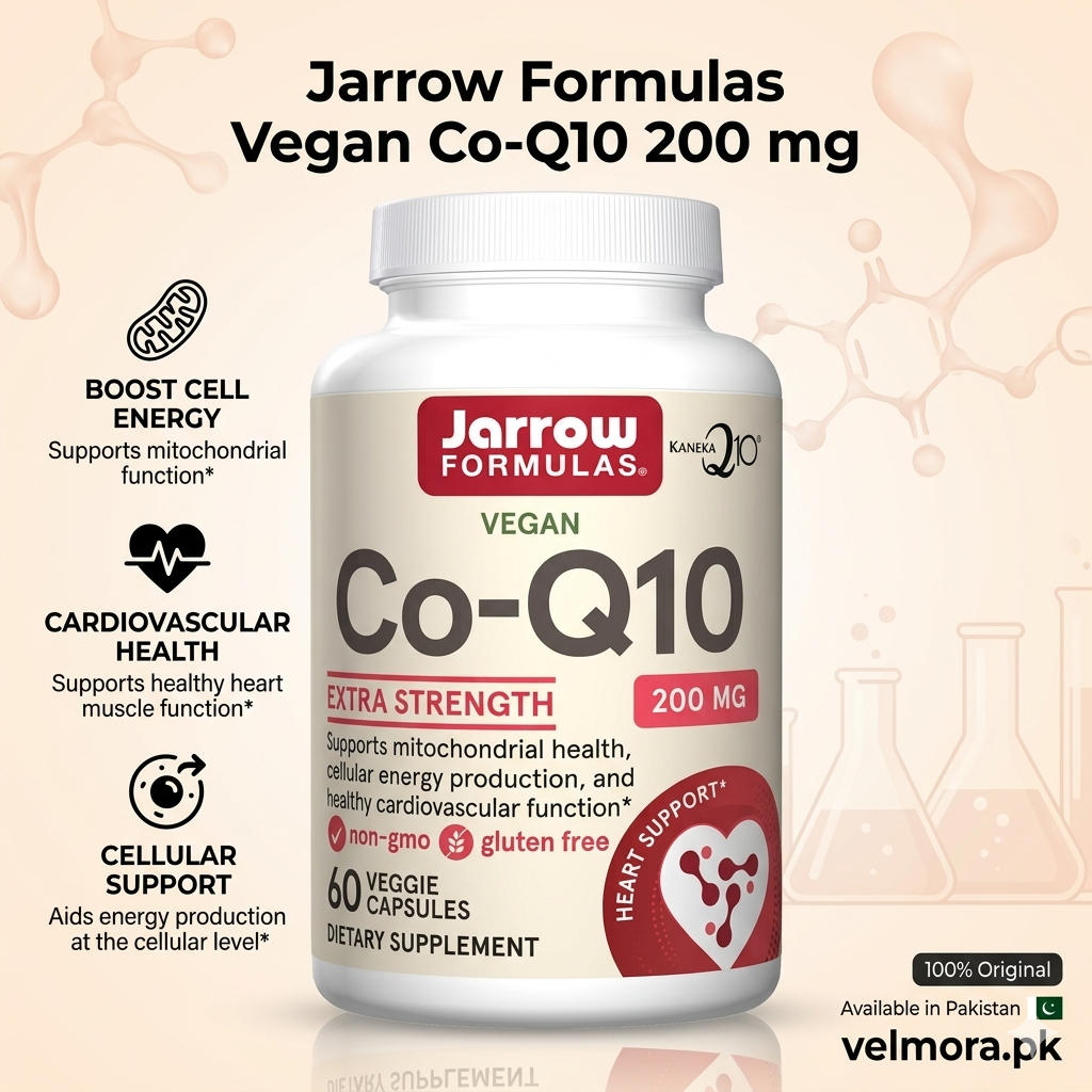 Jarrow Formulas Vegan Co-Q10 200 mg 60 Veggie Capsules in Pakistan thumbnail 2