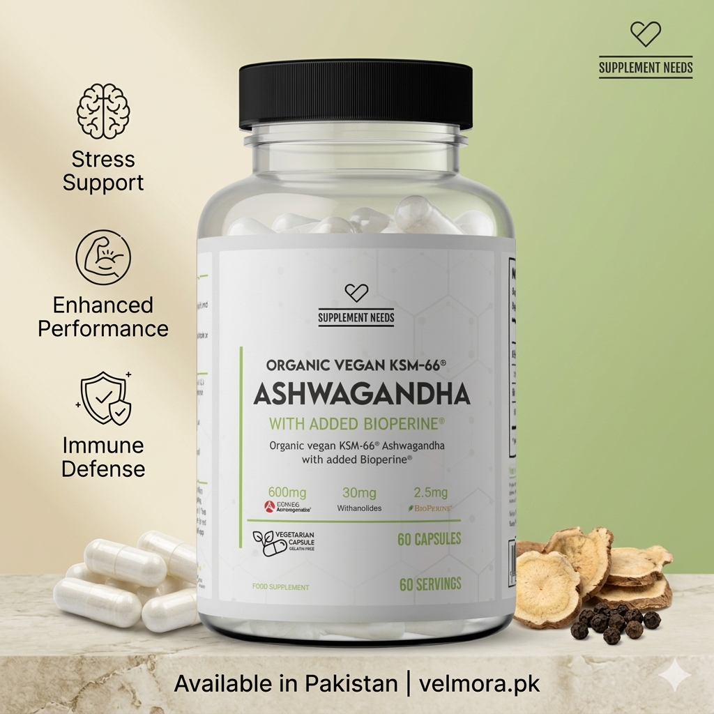 Supplement Needs Ashwagandha Organic Vegan KSM-66 - 60 Capsules thumbnail 2