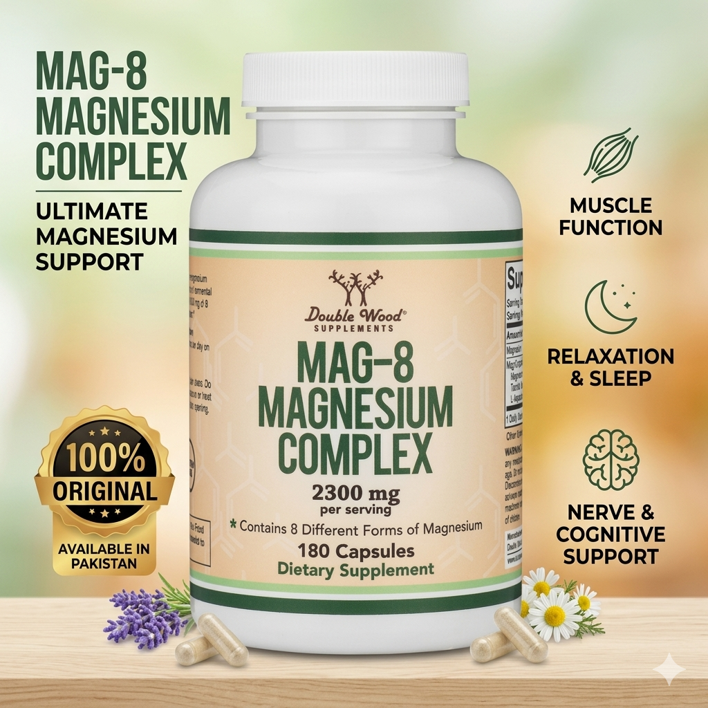 Double Wood Mag-8 Magnesium Complex 2300 Mg Per Serving 180 Capsules thumbnail 2