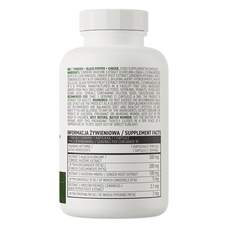 Ostrovit Turmeric + Black Pepper + Ginger Vege 90 Capsules In Pakistan thumbnail 2