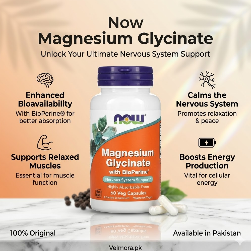 Now Foods Magnesium Glycinate With Bioperine 60 Veg Capsules In Pakistan thumbnail 2