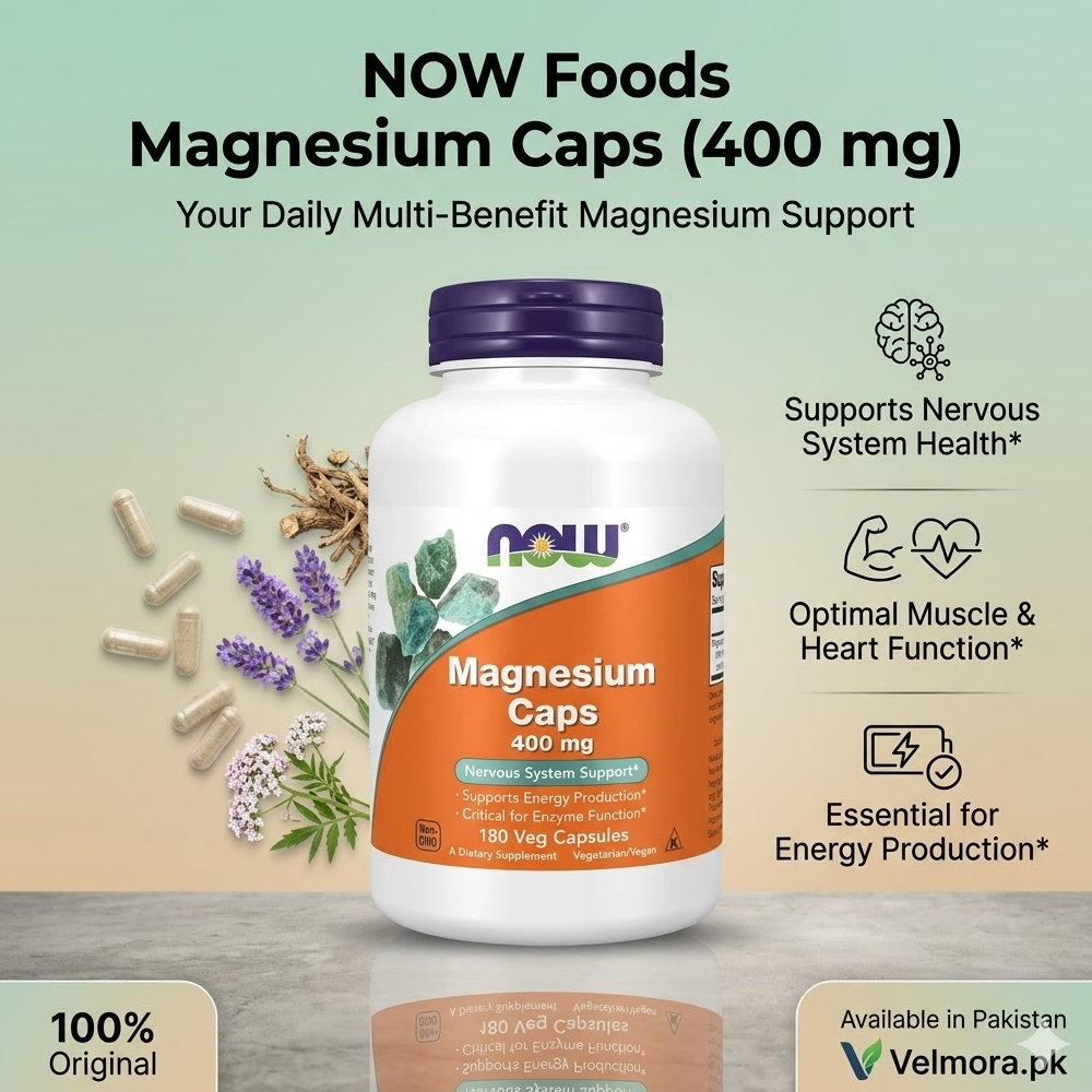 Now Foods Magnesium Caps 400 Mg Veg Capsules In Pakistan thumbnail 2
