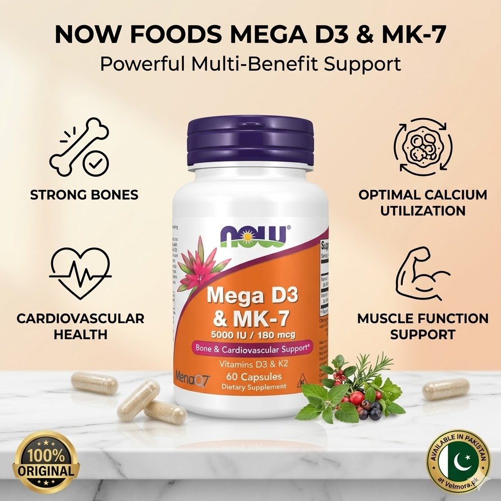 NOW Foods Mega D3 & MK-7  Capsules in Pakistan thumbnail 2