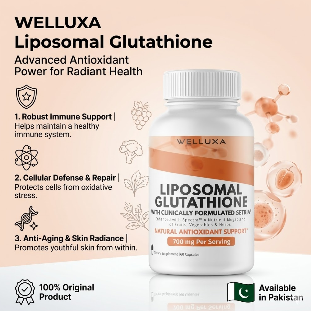Welluxa Liposomal Glutathione With Setria & Spectra In Pakistan thumbnail 2