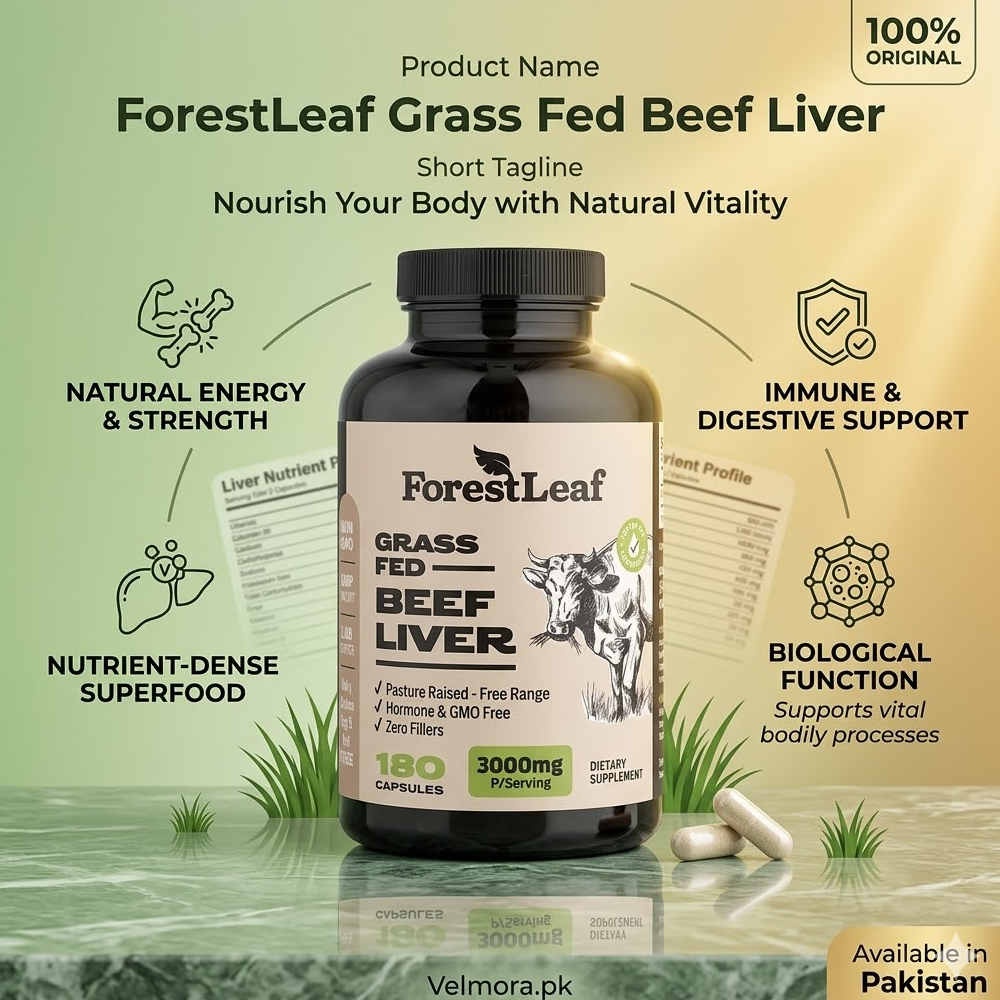 Forest Leaf Grass Fed Beef Liver 750mg Capsules In Pakistan thumbnail 2