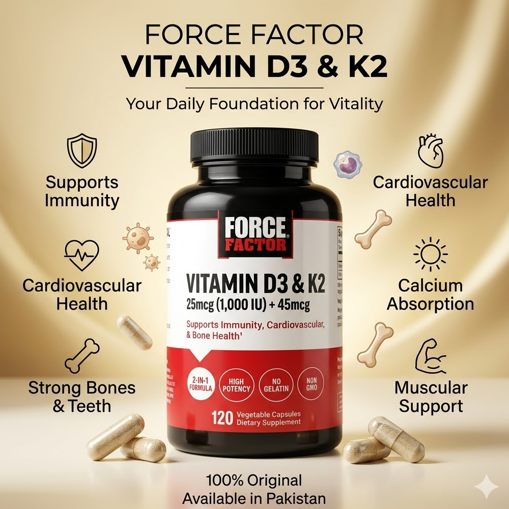 Force Factor Vitamin D3 & K2 Vegetable Capsules thumbnail 2