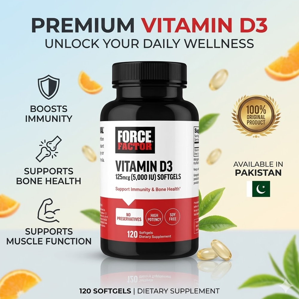 Force Factor Vitamin D3 High Potency 125 Mcg Softgels In Pakistan thumbnail 2