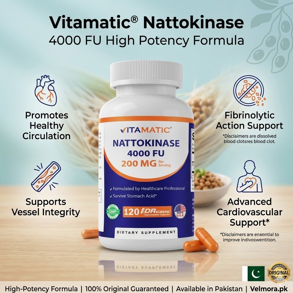 Vitamatic Nattokinase 4,000 Fu Servings Dr Capsules In Pakistan thumbnail 2