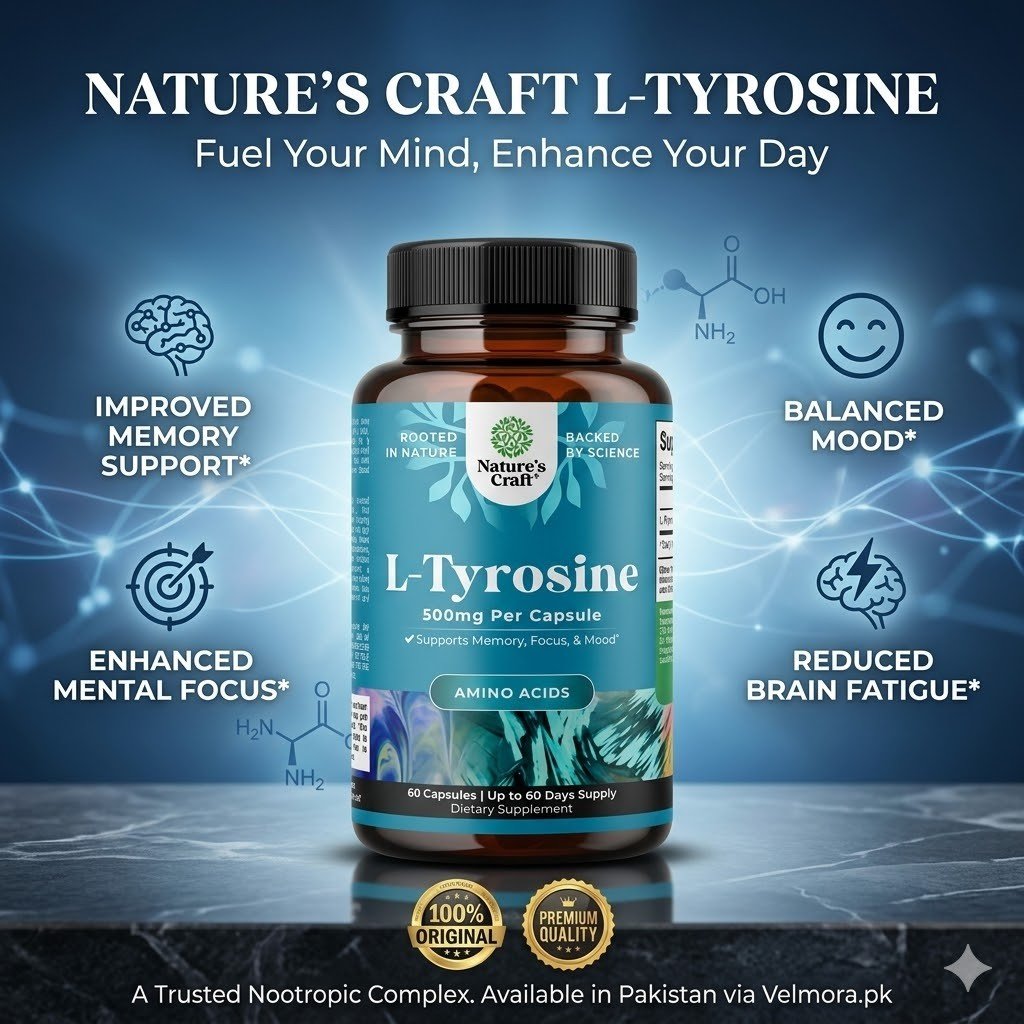 Nature's Craft L-Tyrosine 500mg Capsules thumbnail 2