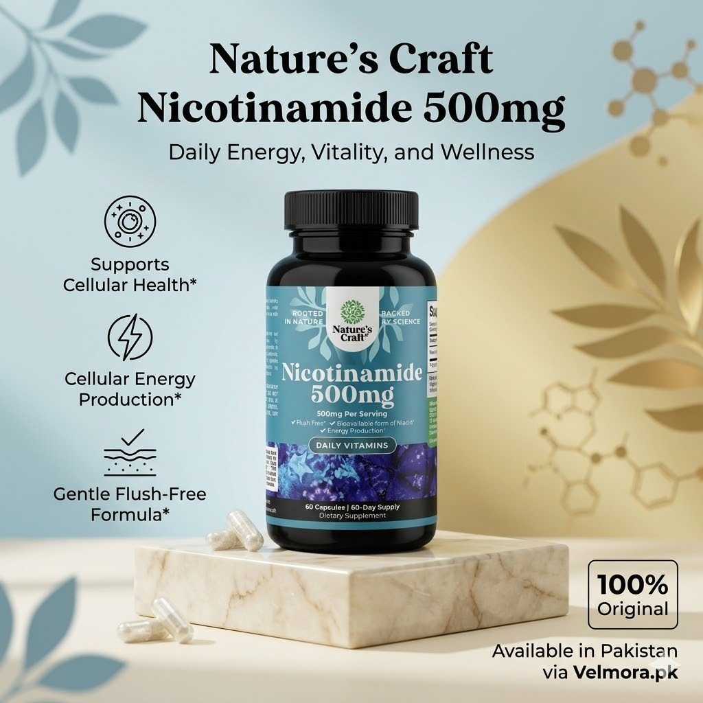Nature's Craft Nicotinamide 500mg Capsules thumbnail 2