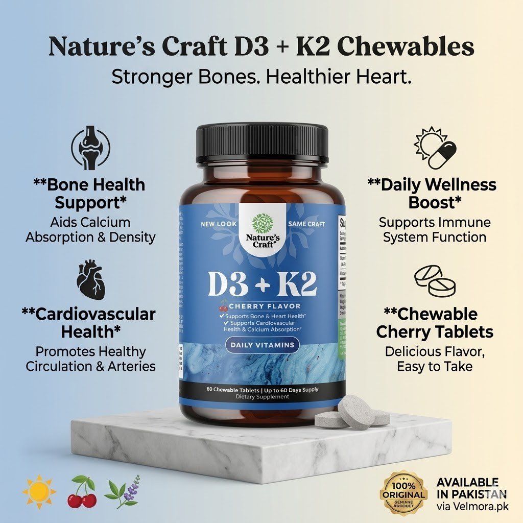 Nature's Craft D3 + K2 Cherry Chewable Tablets thumbnail 2