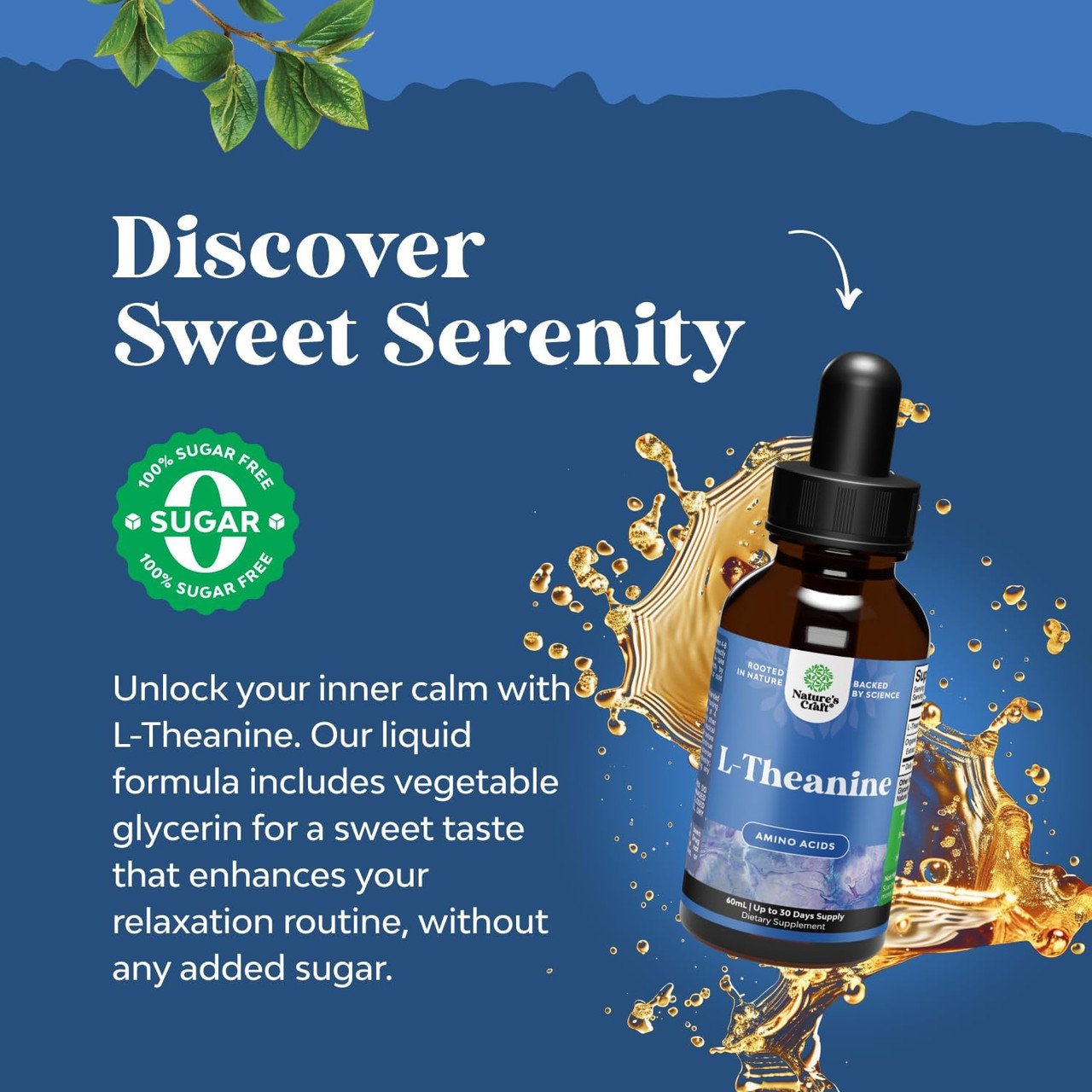 Nature's Craft L-Theanine Alcohol Free 60ml thumbnail 2