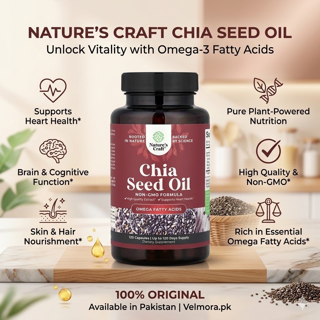 Nature's Craft Chia Seed Oil 500mg Capsules thumbnail 2