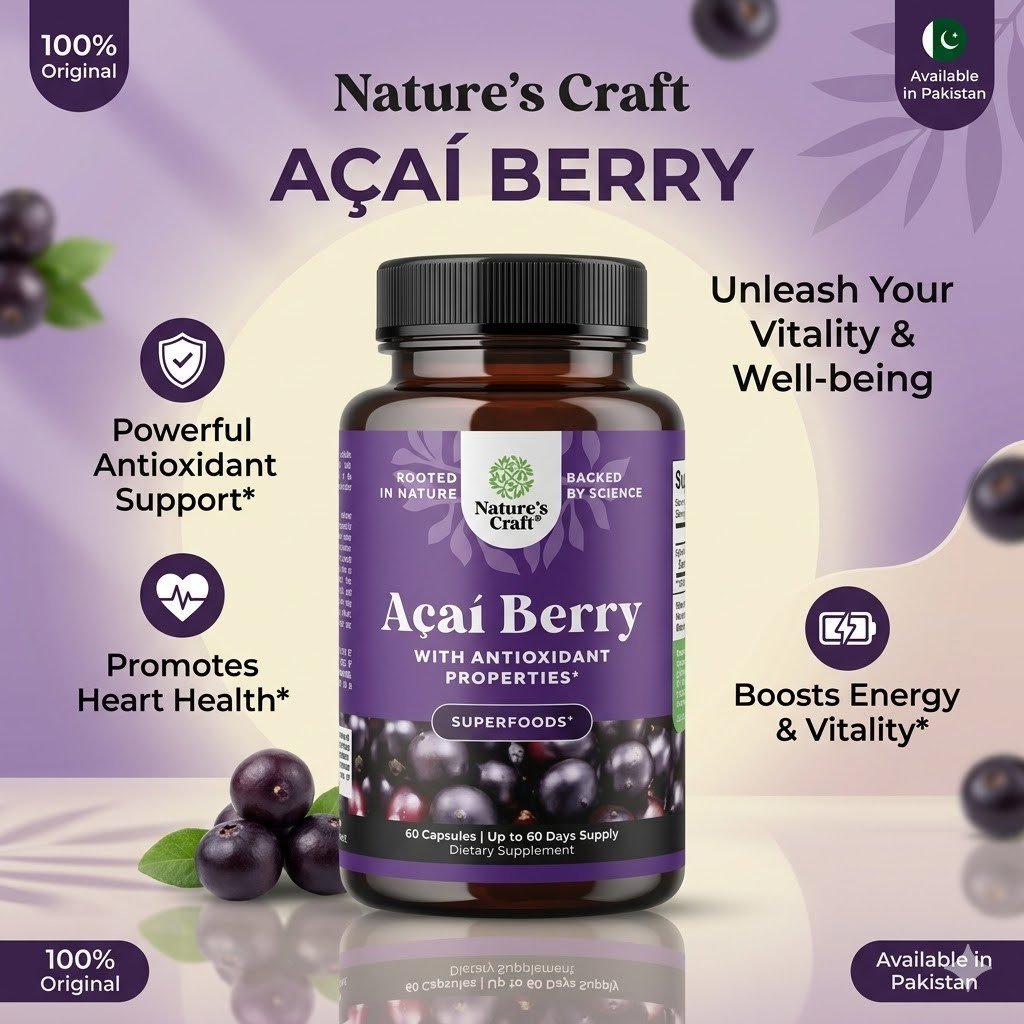 Nature's Craft Acai Berry 600mg Capsules thumbnail 2
