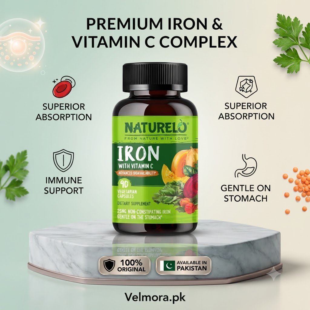 NATURELO Vegan Iron Supplement with Vitamin C Capsules thumbnail 2