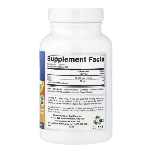 Best Naturals Biotin Maximum Strength 200 Capsules in Pakistan thumbnail 2