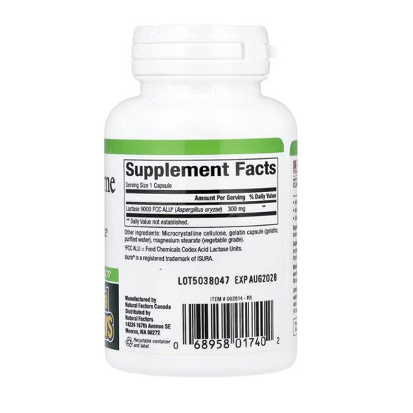 Natural Factors Lactase Enzyme 300 mg 60 Capsules in Pakistan thumbnail 2