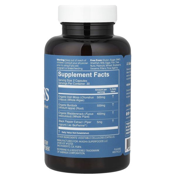 Akasha Superfoods Sea Moss 60 Vegan Capsules thumbnail 2