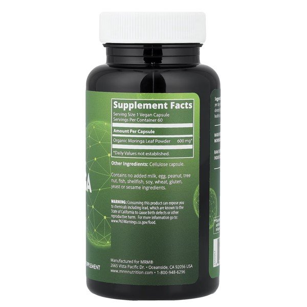 MRM Nutrition Moringa Leaf 600 mg Vegan Capsules thumbnail 2